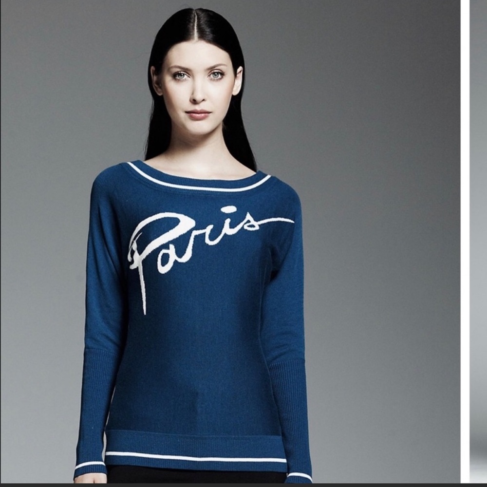 CATHERINE MALANDRINO Blue Paris Long sleeve sweater Women’s Small